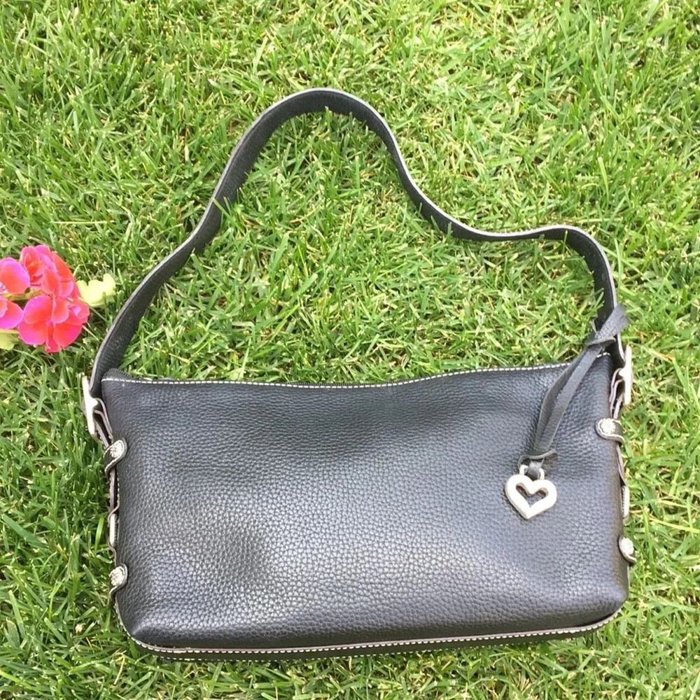 Brighton Black Pebbled Leather Shoulder Bag